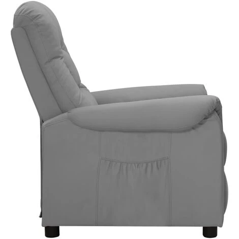 SUPERMARKET Fauteuil Releveur Inclinable Similicuir Gris 6 SUPERMARKET Fauteuil Releveur Inclinable Similicuir Gris – Image 4