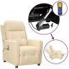 SUPERMARKET Fauteuil Releveur Inclinable De Massage Tissu Crème SUHB-3098216