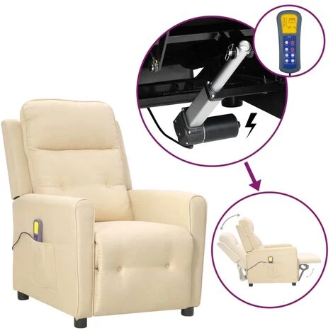 SUPERMARKET Fauteuil Releveur Inclinable De Massage Tissu Crème SUHB-3098216 3 SUPERMARKET Fauteuil Releveur Inclinable De Massage Tissu Crème SUHB-3098216
