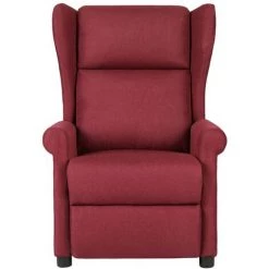 SUPERMARKET Fauteuil Inclinable De Massage Électrique Tissu Rouge Bordeaux -Pas Cher Fauteuil Magasin 61304838 3