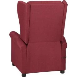 SUPERMARKET Fauteuil Inclinable De Massage Électrique Tissu Rouge Bordeaux -Pas Cher Fauteuil Magasin 61304838 5