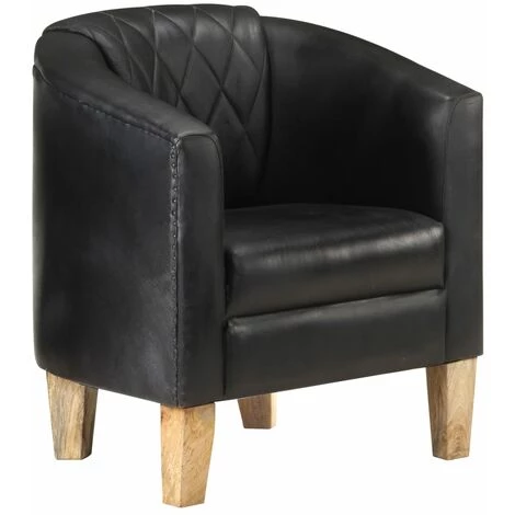 SUPERMARKET Fauteuil Cuir Véritable Noir SUHB-321868 3 SUPERMARKET Fauteuil Cuir Véritable Noir SUHB-321868