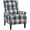 SUPERMARKET Fauteuil De Massage Inclinable Tissu Bleu -Pas Cher Fauteuil Magasin 61305147 1