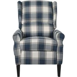 SUPERMARKET Fauteuil De Massage Inclinable Tissu Bleu -Pas Cher Fauteuil Magasin 61305147 2