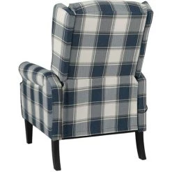 SUPERMARKET Fauteuil De Massage Inclinable Tissu Bleu -Pas Cher Fauteuil Magasin 61305147 4
