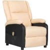 SUPERMARKET Fauteuil De Massage Inclinable Similicuir Et Tissu Crème 2 SUPERMARKET Fauteuil De Massage Inclinable Similicuir Et Tissu Crème -Pas Cher Fauteuil Magasin 61305150 1