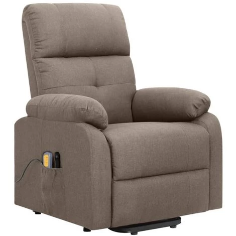 SUPERMARKET Fauteuil De Massage Inclinable Tissu Taupe SUHB-329603 4 SUPERMARKET Fauteuil De Massage Inclinable Tissu Taupe SUHB-329603 – Image 2