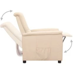 SUPERMARKET Fauteuil Inclinable Tissu Crème SUHB-338905 -Pas Cher Fauteuil Magasin 61305320 4