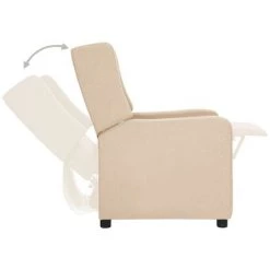 SUPERMARKET Fauteuil Inclinable Tissu Crème SUHB-339009 -Pas Cher Fauteuil Magasin 61305328 5