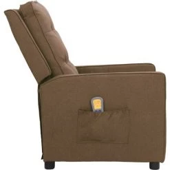 SUPERMARKET Fauteuil De Massage Inclinable Tissu Taupe SUHB-338974 -Pas Cher Fauteuil Magasin 61305331 3