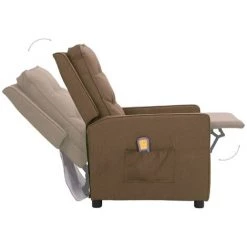 SUPERMARKET Fauteuil De Massage Inclinable Tissu Taupe SUHB-338974 -Pas Cher Fauteuil Magasin 61305331 5