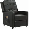 SUPERMARKET Fauteuil De Massage Inclinable Similicuir Brillant Noir