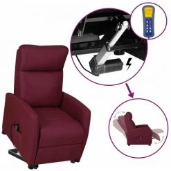 VidaXL Fauteuil Releveur Inclinable Violet Tissu - Pourpre