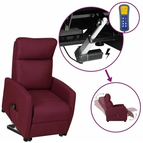 VidaXL Fauteuil Releveur Inclinable Violet Tissu - Pourpre 3 VidaXL Fauteuil Releveur Inclinable Violet Tissu - Pourpre