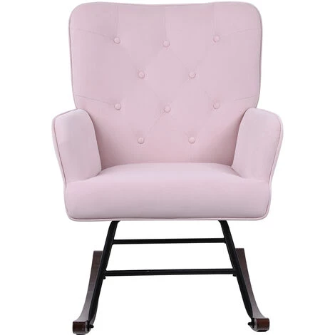 INSMA Chaises De Visiteur Design Fauteuil à Bascule Scandinave Rose Grand Confort 65 X 96 X 91 Cm 4 INSMA Chaises De Visiteur Design Fauteuil à Bascule Scandinave Rose Grand Confort 65 X 96 X 91 Cm – Image 2