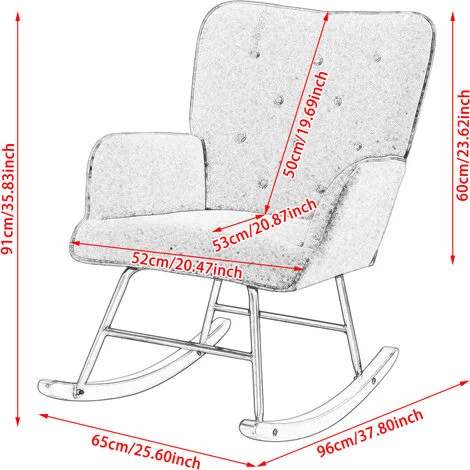 INSMA Chaises De Visiteur Design Fauteuil à Bascule Scandinave Rose Grand Confort 65 X 96 X 91 Cm 6 INSMA Chaises De Visiteur Design Fauteuil à Bascule Scandinave Rose Grand Confort 65 X 96 X 91 Cm – Image 4