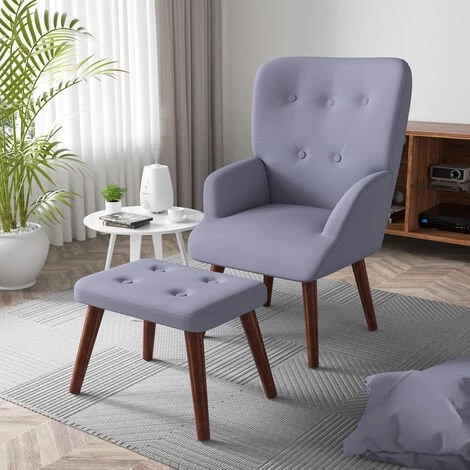 INSMA Chaises De Visiteur Design Fauteuil Canapé Chaise Scandinave Avec Repos Pied Gris 68 X 77 X 92cm 3 INSMA Chaises De Visiteur Design Fauteuil Canapé Chaise Scandinave Avec Repos Pied Gris 68 X 77 X 92cm