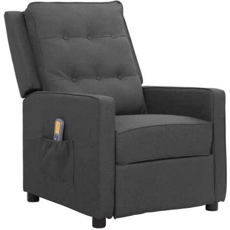 FIMEI Fauteuil Releveur Inclinable De Massage Gris Foncé Tissu 4 FIMEI Fauteuil Releveur Inclinable De Massage Gris Foncé Tissu – Image 2