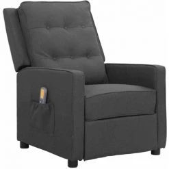FIMEI Fauteuil De Massage Inclinable Gris Foncé Tissu