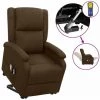 FIMEI Fauteuil Releveur Inclinable De Massage Marron Foncé Tissu -Pas Cher Fauteuil Magasin 61379903 1