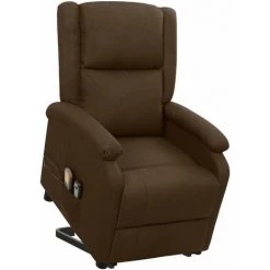 FIMEI Fauteuil Releveur Inclinable De Massage Marron Foncé Tissu -Pas Cher Fauteuil Magasin 61379903 4