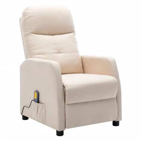 FIMEI Fauteuil Inclinable électrique De Massage Crème Tissu 4 FIMEI Fauteuil Inclinable électrique De Massage Crème Tissu – Image 2