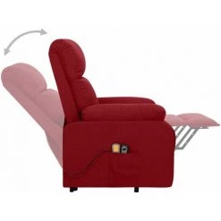 FIMEI Fauteuil De Massage Inclinable Rouge Bordeaux Tissu -Pas Cher Fauteuil Magasin 61379937 4