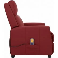 FIMEI Fauteuil De Massage Inclinable Rouge Bordeaux Similicuir -Pas Cher Fauteuil Magasin 61379959 3