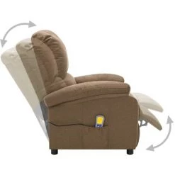 FIMEI Fauteuil De Massage Inclinable Taupe Tissu -Pas Cher Fauteuil Magasin 61379963 3