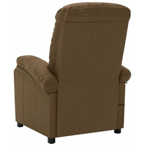 FIMEI Fauteuil De Massage Inclinable Marron Tissu 6 FIMEI Fauteuil De Massage Inclinable Marron Tissu – Image 4