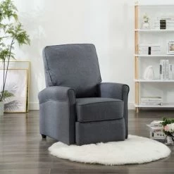 FIMEI Fauteuil Inclinable TV Gris Foncé Tissu