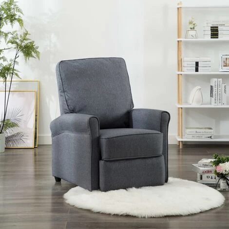 FIMEI Fauteuil Inclinable TV Gris Foncé Tissu 3 FIMEI Fauteuil Inclinable TV Gris Foncé Tissu