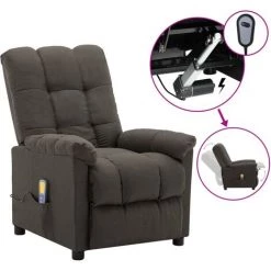 FIMEI Fauteuil De Massage Inclinable électrique Taupe Tissu