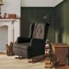 FIMEI Fauteuil Avec Pieds à Bascule Bois D'hévéa Gris Foncé Velours -Pas Cher Fauteuil Magasin 61380146 1