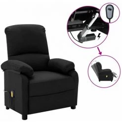 FIMEI Fauteuil De Massage Inclinable électrique Noir Tissu