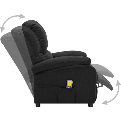 FIMEI Fauteuil De Massage Inclinable électrique Noir Tissu 5 FIMEI Fauteuil De Massage Inclinable électrique Noir Tissu – Image 3