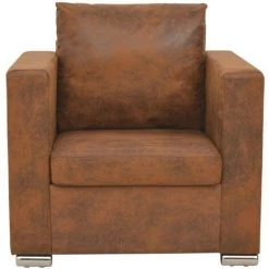 FIMEI Fauteuil Marron Similicuir Daim 8 FIMEI Fauteuil Marron Similicuir Daim -Pas Cher Fauteuil Magasin 61380318 2