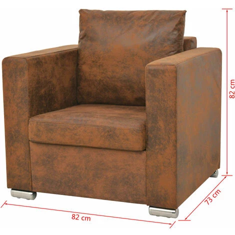 FIMEI Fauteuil Marron Similicuir Daim 7 FIMEI Fauteuil Marron Similicuir Daim – Image 5