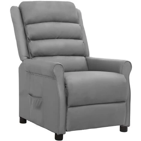 FIMEI Fauteuil Releveur Inclinable Gris Similicuir 4 FIMEI Fauteuil Releveur Inclinable Gris Similicuir – Image 2