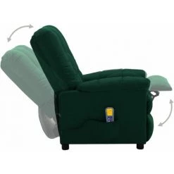FIMEI Fauteuil De Massage Inclinable électrique Vert Foncé Tissu -Pas Cher Fauteuil Magasin 61380389 4