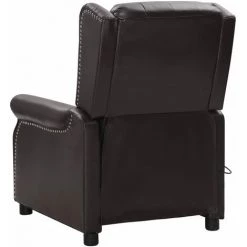 FIMEI Fauteuil De Massage Inclinable Marron Similicuir Brillant -Pas Cher Fauteuil Magasin 61381176 4