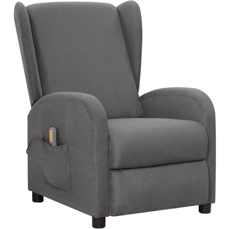 FIMEI Fauteuil Releveur Inclinable De Massage Gris Clair Tissu 4 FIMEI Fauteuil Releveur Inclinable De Massage Gris Clair Tissu – Image 2