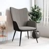 FIMEI Chaise De Relaxation Gris Clair Velours Et PVC 2 FIMEI Chaise De Relaxation Gris Clair Velours Et PVC -Pas Cher Fauteuil Magasin 61381689 1