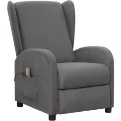 FIMEI Fauteuil De Massage Inclinable Gris Clair Tissu