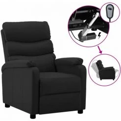 FIMEI Fauteuil Inclinable électrique Noir Similicuir
