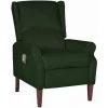 FIMEI Fauteuil De Massage Inclinable Vert Foncé Velours