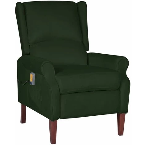 FIMEI Fauteuil De Massage Inclinable Vert Foncé Velours 3 FIMEI Fauteuil De Massage Inclinable Vert Foncé Velours