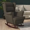 FIMEI Fauteuil à Bascule Et Pieds En Bois D'hévéa Gris Foncé Velours 1 FIMEI Fauteuil à Bascule Et Pieds En Bois D'hévéa Gris Foncé Velours -Pas Cher Fauteuil Magasin 61382174 1