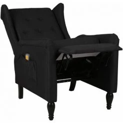 FIMEI Fauteuil De Massage Inclinable Noir Tissu -Pas Cher Fauteuil Magasin 61382214 5