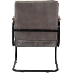 FIMEI Fauteuil Gris Cuir Véritable 11 FIMEI Fauteuil Gris Cuir Véritable -Pas Cher Fauteuil Magasin 61382281 5